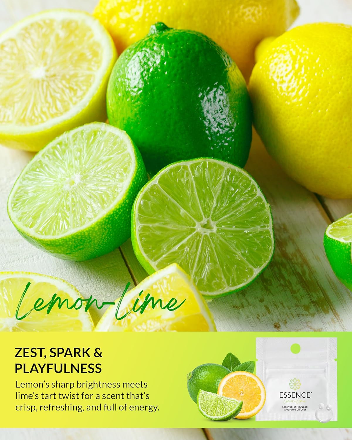 Essence Wearable Aromatherapy Nasal Diffuser – Lemon-Lime Essential Oil Nose Ring Silicone Inhaler for Stress & Mood Support - Made in USA & Travel-Friendly