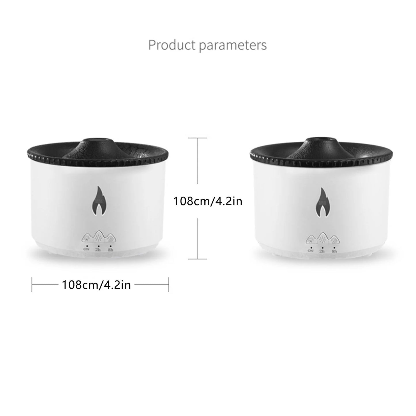 Flame Humidifier Mute Aromatherapy Machine Bedroom Lighting Large Fog Volume Air Diffuser Aromatherapy Machine