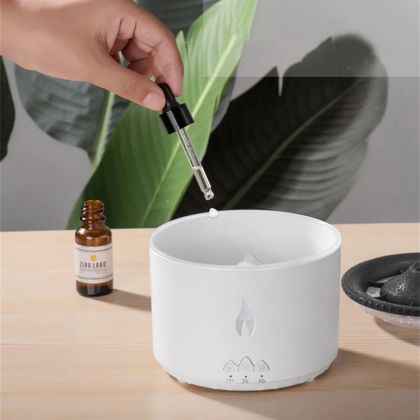 Flame Humidifier Mute Aromatherapy Machine Bedroom Lighting Large Fog Volume Air Diffuser Aromatherapy Machine