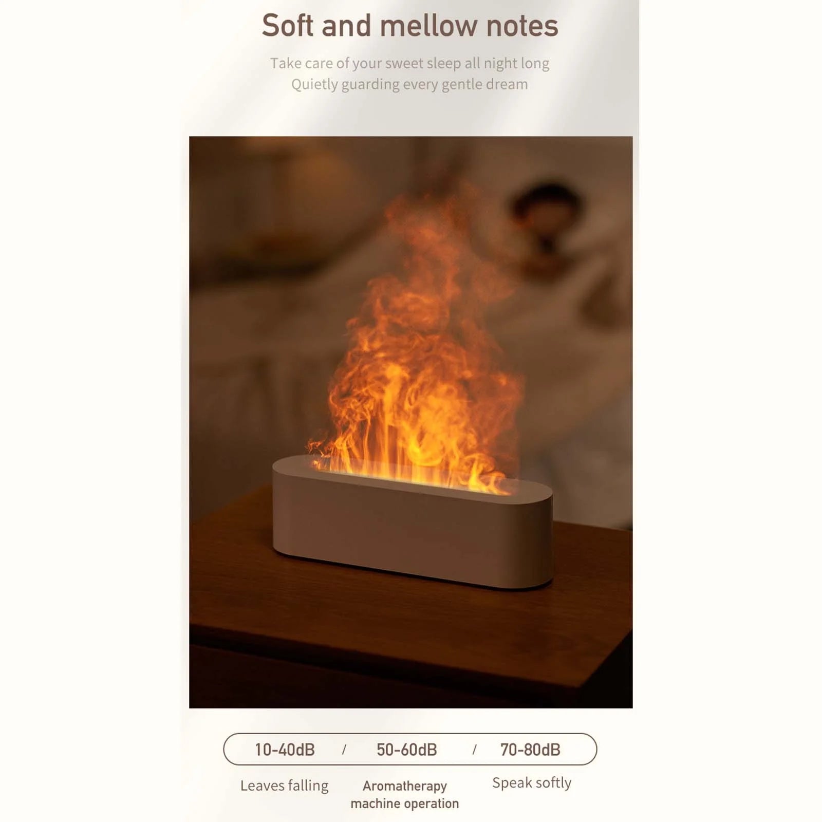 Humidifiers for Bedroom, Desktop Colorful Simulation Flame Diffuser Usb Diffuser Home Office Atmosphere Light Humidifier