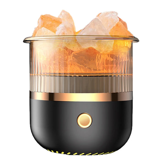 Home Gifts  Crystal Humidifier USB Essential Oil Diffuser with LED Lights Small Portable Humidifier for Home and Office Black