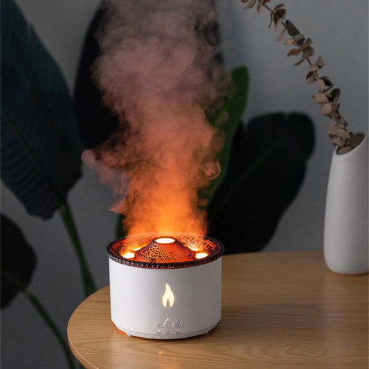 Flame Humidifier Mute Aromatherapy Machine Bedroom Lighting Large Fog Volume Air Diffuser Aromatherapy Machine
