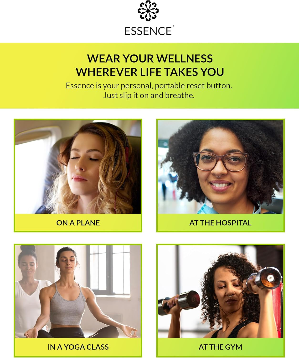 Essence Wearable Aromatherapy Nasal Diffuser – Lemon-Lime Essential Oil Nose Ring Silicone Inhaler for Stress & Mood Support - Made in USA & Travel-Friendly