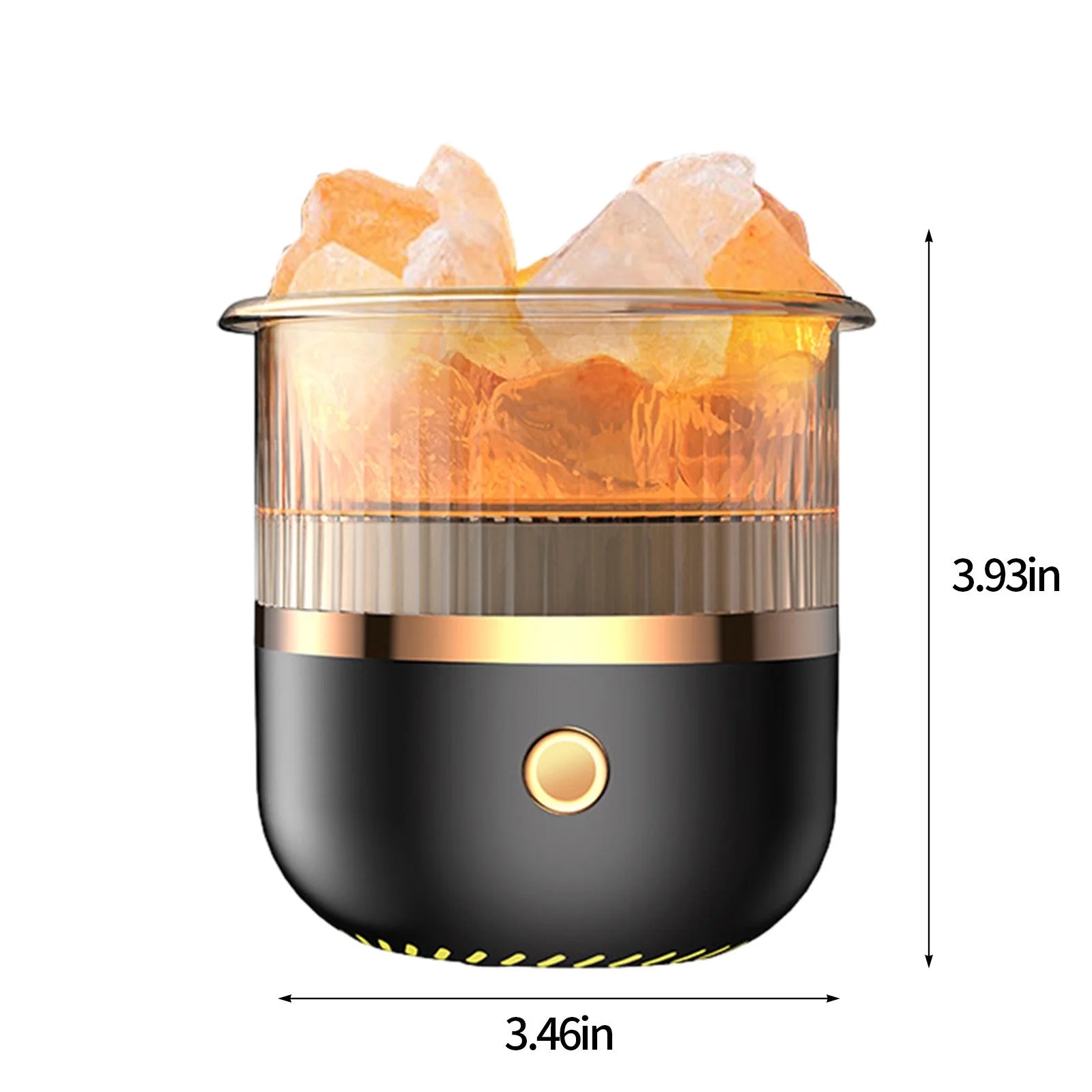 Home Gifts  Crystal Humidifier USB Essential Oil Diffuser with LED Lights Small Portable Humidifier for Home and Office Black