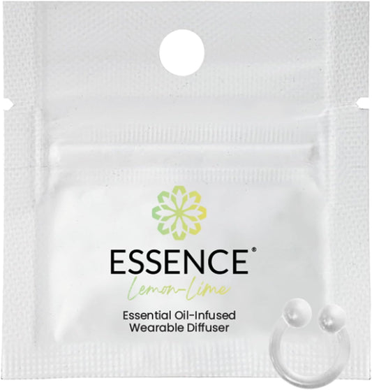 Essence Wearable Aromatherapy Nasal Diffuser – Lemon-Lime Essential Oil Nose Ring Silicone Inhaler for Stress & Mood Support - Made in USA & Travel-Friendly